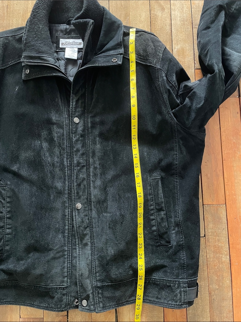 Vintage black leather moto-inspired utility jacket -XL - Picture 8 of 12